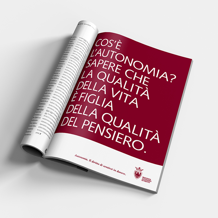 Provincia autonoma di Trento - campagna copy sull'autonomia