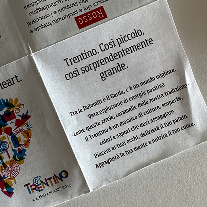 Trentino Marketing: pacchettino di zirele per Expo 2025