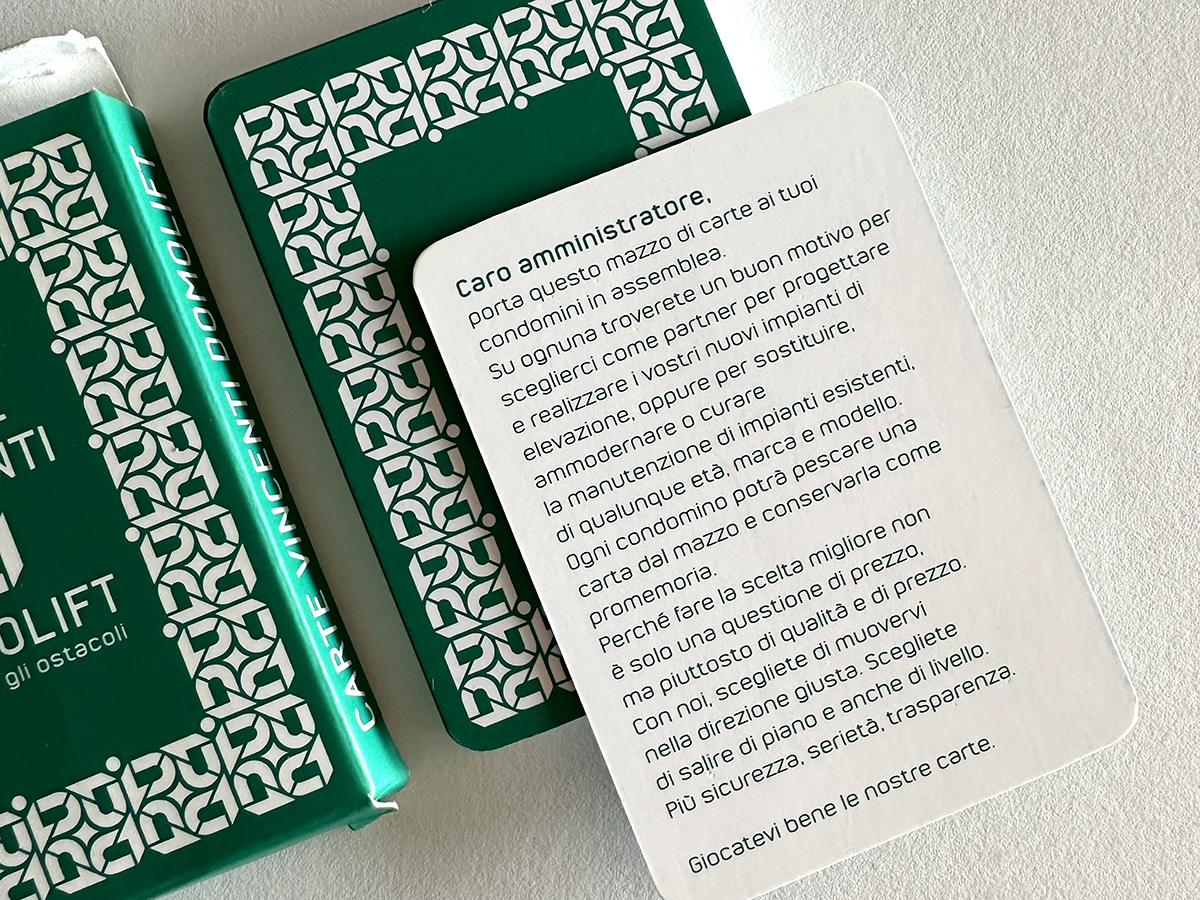 Mazzo di carte per Domolift: le carte vincenti Domolift