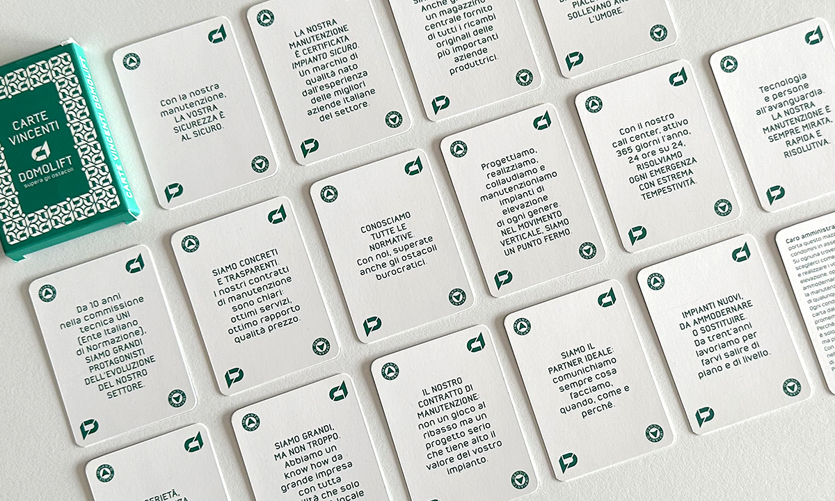 Mazzo di carte per Domolift: le carte vincenti Domolift
