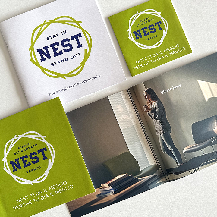 NEST, nuovo studentato di Trento. Particolare delle brochure